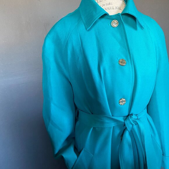 NPC Fashions Women's Vintage Teal all weather full length coat - Picture 1 of 13